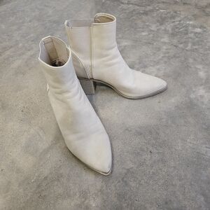 White Pointed Toe Bootie